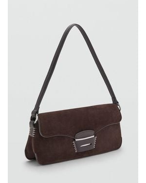 Mango Suede Shoulder Bag - Brown