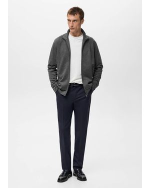 Mango Regular Fit Sweatshirt Mit Reißverschluss - Blau