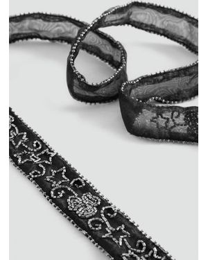 MANGO TEEN Beaded Mesh Collar Necklace - Grey