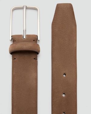 Mango Nappa Leather Belt - White