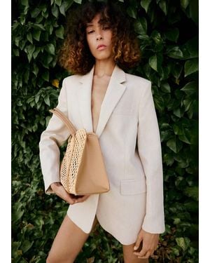 Mango Borsa Spalla Intrecciata - Neutro