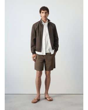 Mango Straight Cotton Lyocell Jacket - White