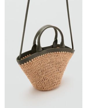 Mango Small Double-Handle Natural Fibre Bag - Green