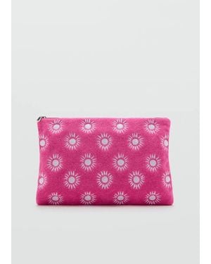 MANGO TEEN Embroidered Cosmetic Bag - Pink