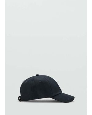 Mango Piqué Cotton Cap - Blue
