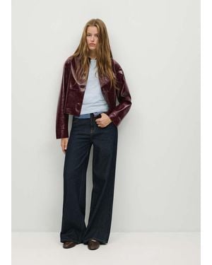 MANGO TEEN Faux-Leather Jacket With Pockets - Blue