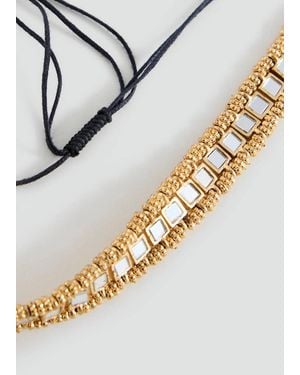 MANGO TEEN Metallic Choker With Mirrored Beads