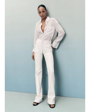 Mango Fiona Flared Mid-Rise Jeans - Blue