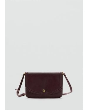 Mango Square Crossbody Bag Burgundy - White