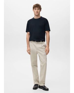 Mango 100% Cotton T-Shirt Regular Fit - Blue