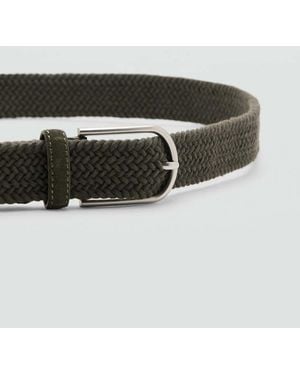 Mango Braided Elastic Belt - Green