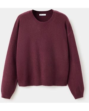 MANGO TEEN Ribbed Neck Jumper - Purple