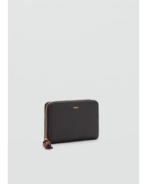 Mango Small Wallet With Saffiano Effect - White