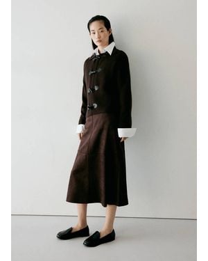 Mango Toggle-Fastening Knit Jacket - Black