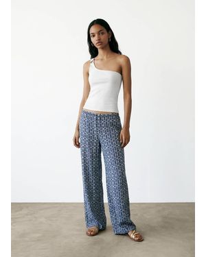 MANGO TEEN Asymmetric Top With Ring Detail - White