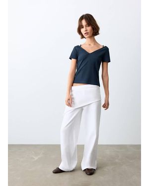 MANGO TEEN Short-Sleeve Strap Top - White