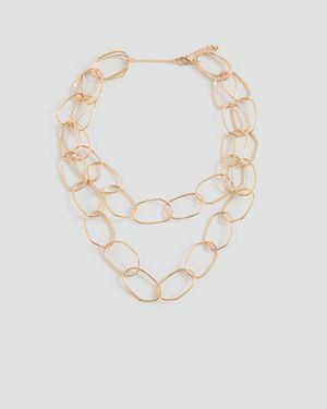 MANGO TEEN Double Chain Necklace - White