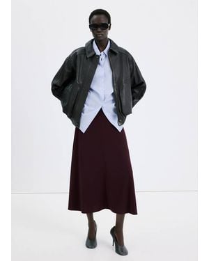 Mango Fine Knit Midi Skirt - Multicolour