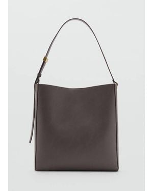 Mango Shopper Bag With Metallic Detail - Black
