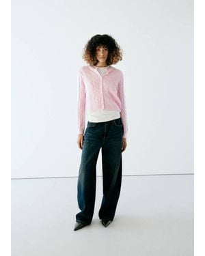 Mango Zopfstrick-Cardigan - Weiß