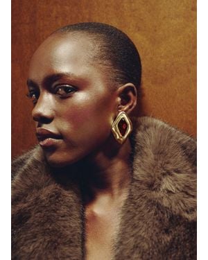 Mango Kombinierte Unregelmäßige Ohrhänger - Braun