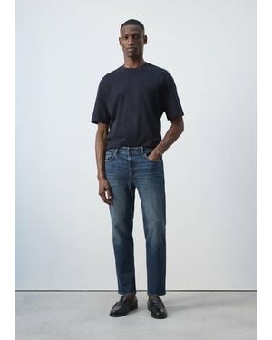 Mango Ben Cropped Tapered-Fit Jeans - White