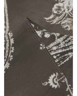 Mango Printed Scarf - Grey