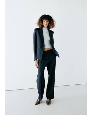 Mango Blazer Completo Avvitato Blu Marino Scuro - Nero