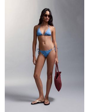 MANGO TEEN Printed Bikini With Medium-Coverage Bottoms - Blue