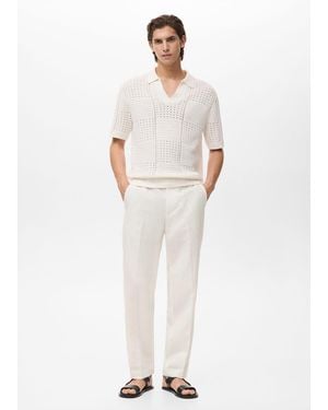 Mango Straight-Leg Trousers - White