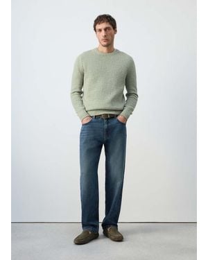 Mango Openwork Knit Jumper - Green
