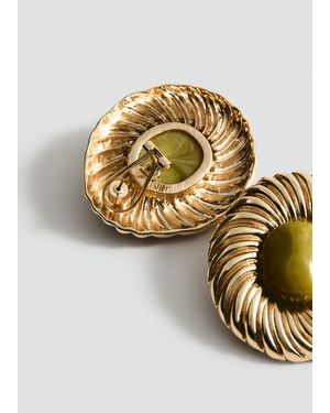 Mango Combined Textured Resin Earrings - Metallic