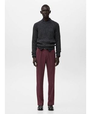 Mango Fluid Regular-Fit Trousers - Red