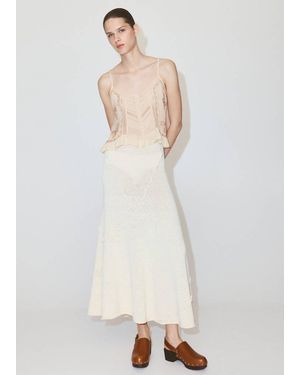 Mango Crinkle Top With Embroidered Details - White