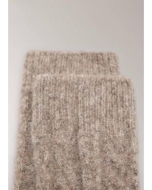 Mango Chunky-Knitted Braided Socks - Brown