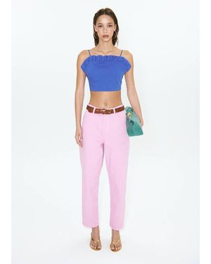 Mango Open Back Crop Top - Blue