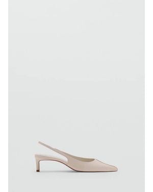 Mango Kitten Heel Pointed Toe Shoe - White