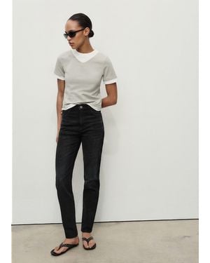 Mango Newmom Comfort High-Rise Jeans - White