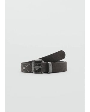MANGO TEEN Studded Belt - Grey
