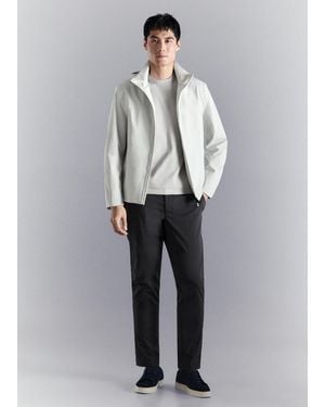 Mango Slim-Fit Water-Repellent Trousers - Grey