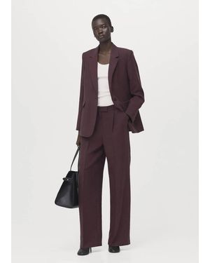 Mango Lyocell Suit Blazer - Purple