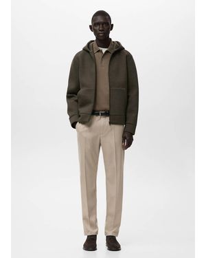 Mango Zip-Sweatshirt Mit Neopren-Effekt - Grün