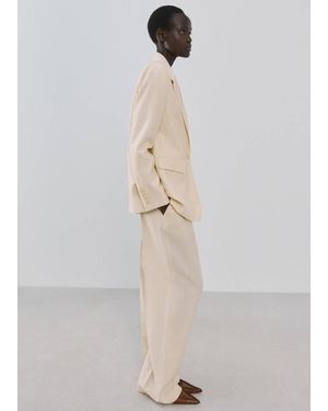 Mango Low-Rise Lyocell Pants - White