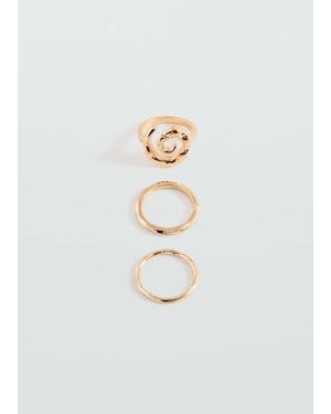 MANGO TEEN Pack Of 3 Combined Rings - White