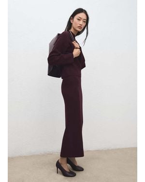 Mango Knit Pencil Skirt - Purple