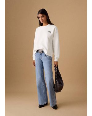 MANGO TEEN Printed Cotton Sweatshirt - Blue