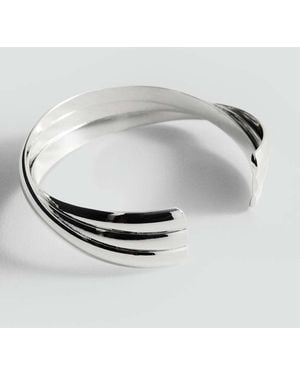 Mango Armreif Mit Relief - Grau