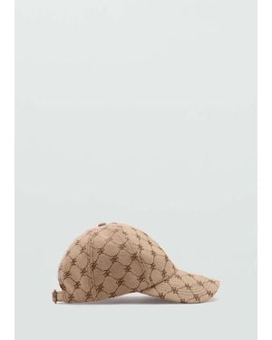Mango Cap With Printed Logo - Natural