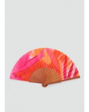 Mango Floral-Print Fan - Red