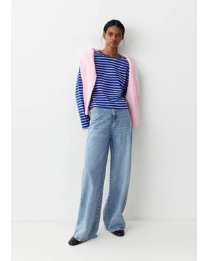 MANGO TEEN Low-Waist Wide-Leg Jeans - Blue